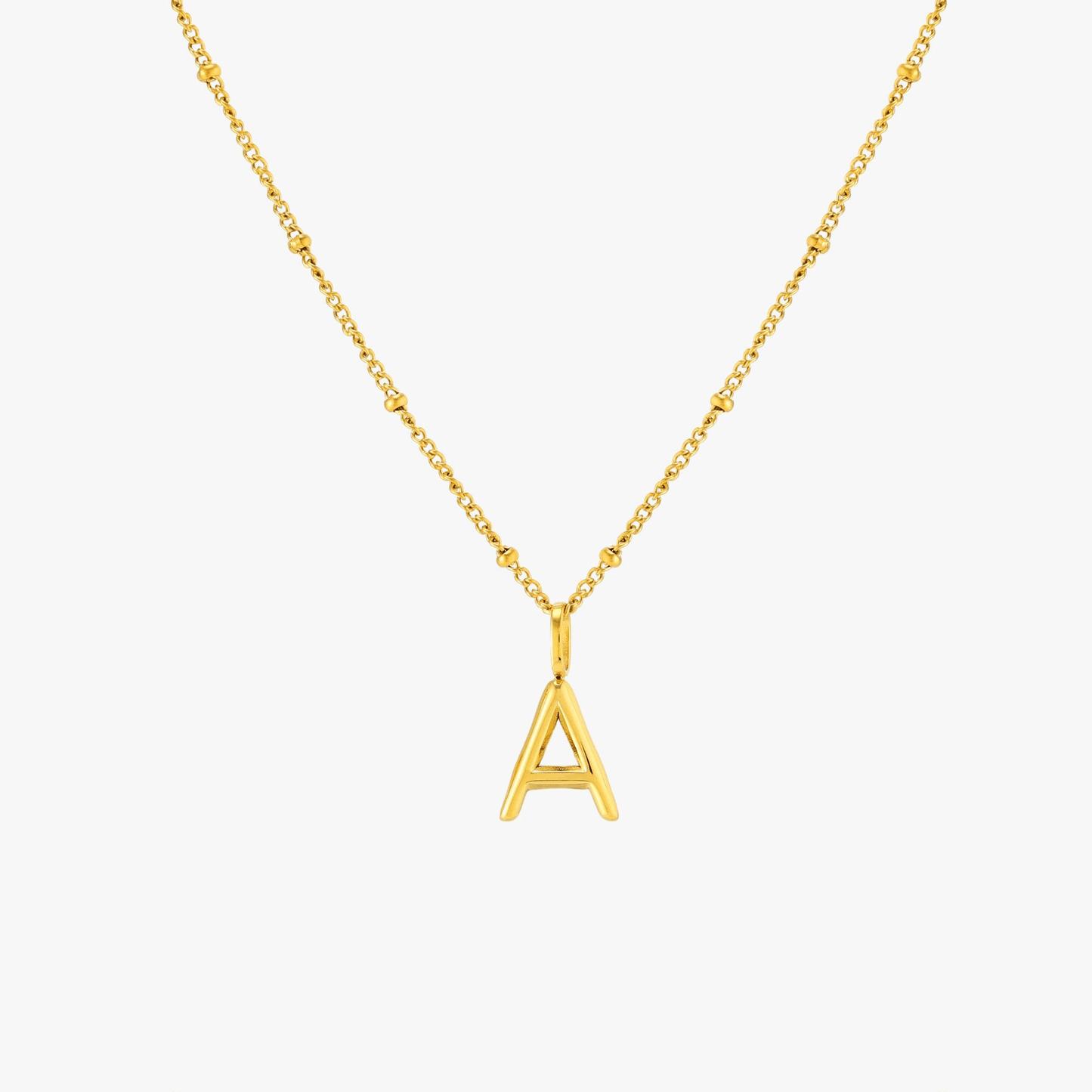 Collar con dije de inicial y piedra de nacimiento