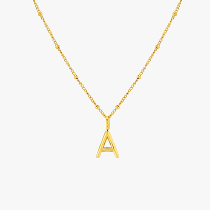Collar con dije de inicial y piedra de nacimiento