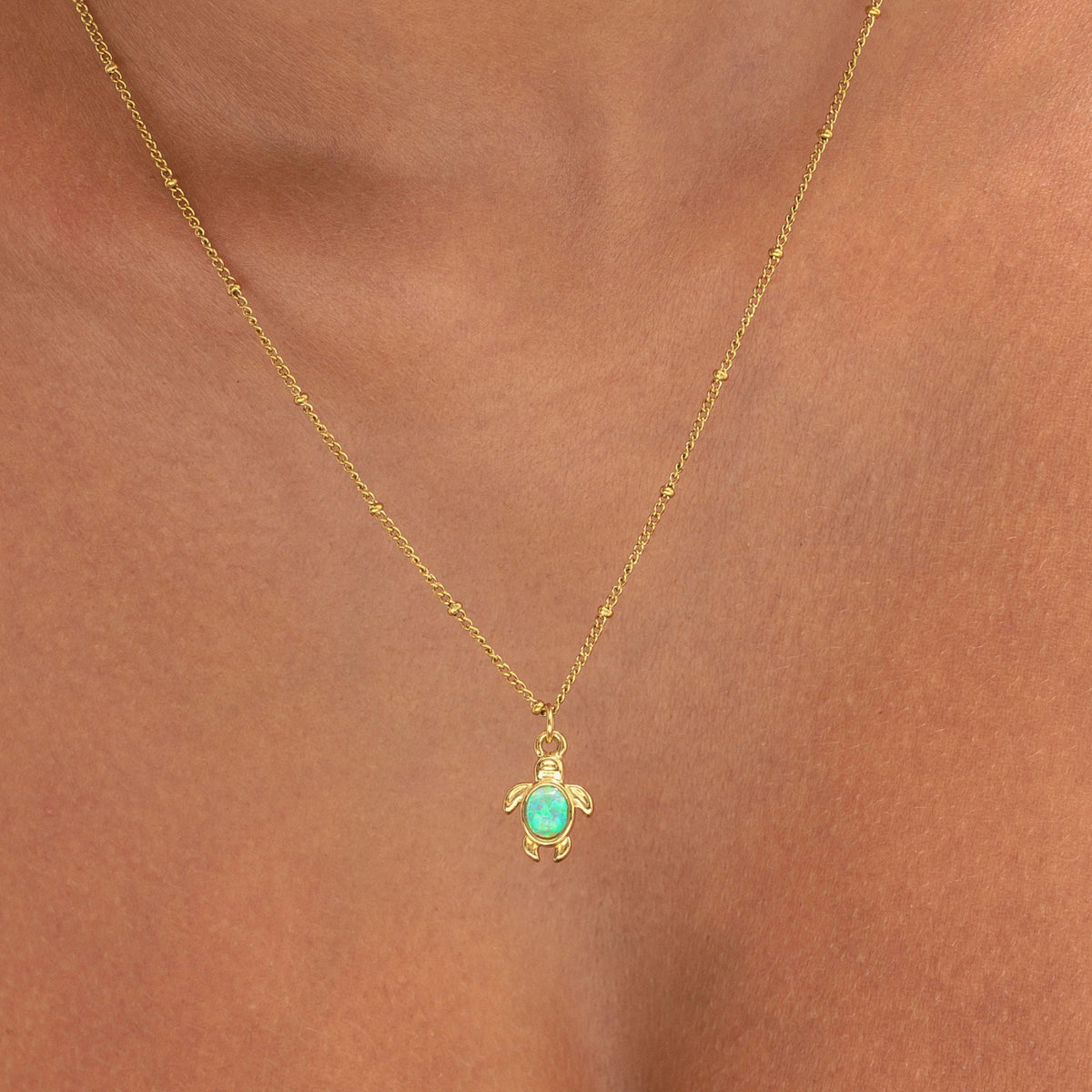 Opal Turtle Necklace