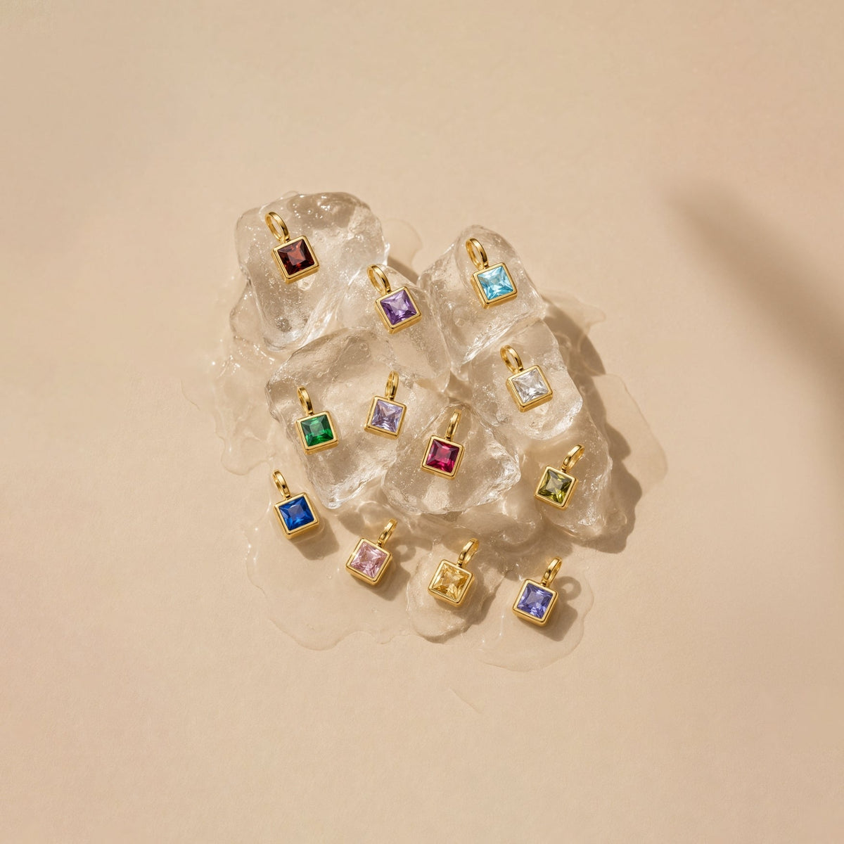 Collar de clip de oficina con piedra de nacimiento