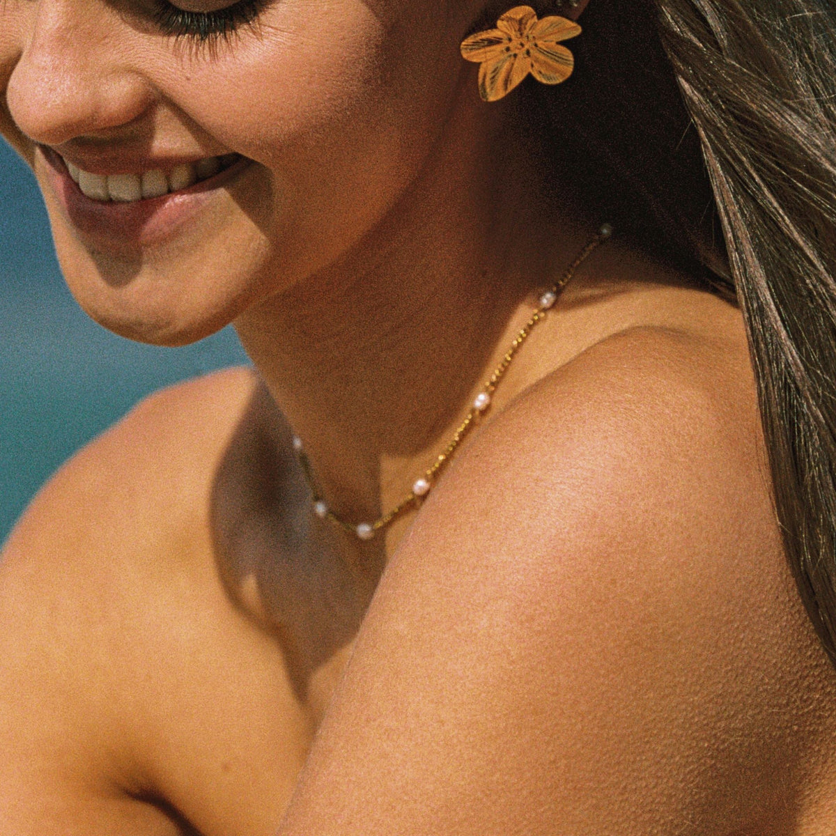 Dainty Gold Pearl Choker